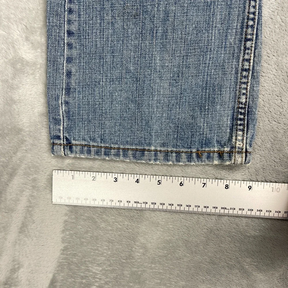 Levi's Jeans Mens 33x32 Blue Denim Medium Wash Comfy 527 Slim Bootcut Leg Grunge